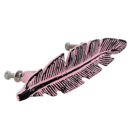 Baby Pink Feather Distressed Iron Handles